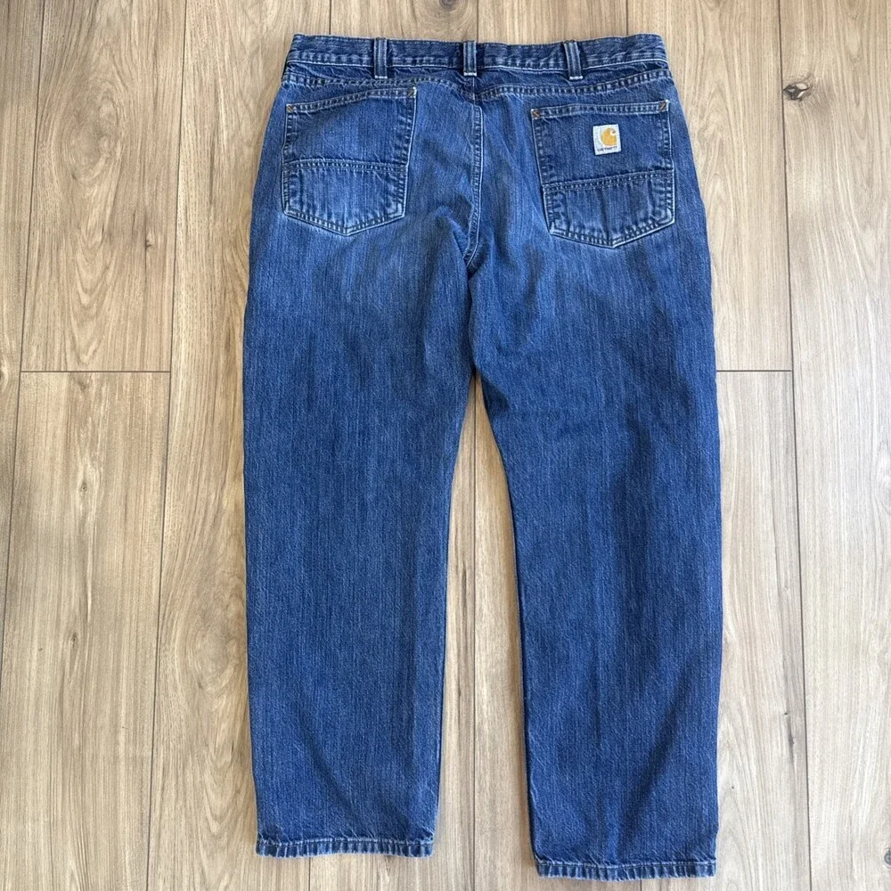 Carhartt MENS Relaxed Fit Cotton Denim Medium Wash Blue Jeans SIZE 38W x 30L